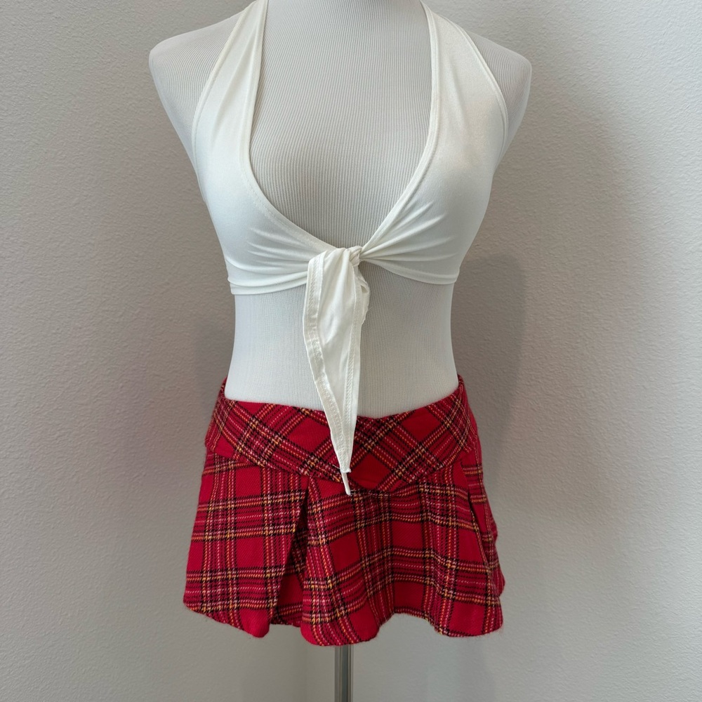School girl outfit - 2 skirts, one top & garter